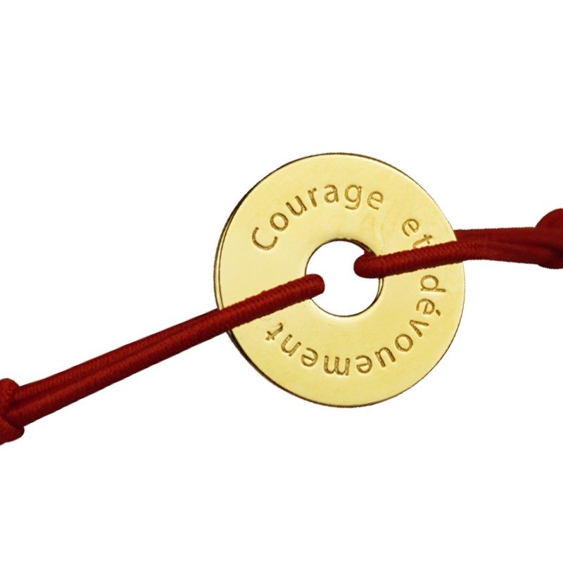 Bracelet Courage et dévouement SPF cordon rouge