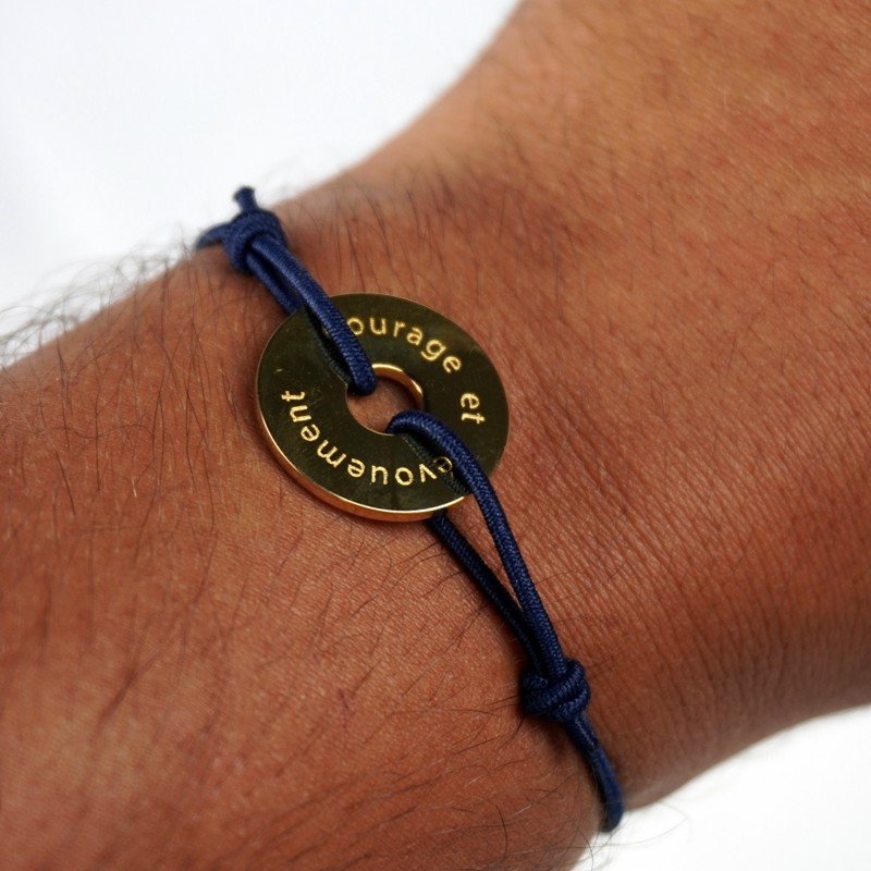 Bracelet Courage et dévouement SPF - cordon marine