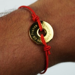 Bracelet Courage et dévouement SPF - cordon rouge