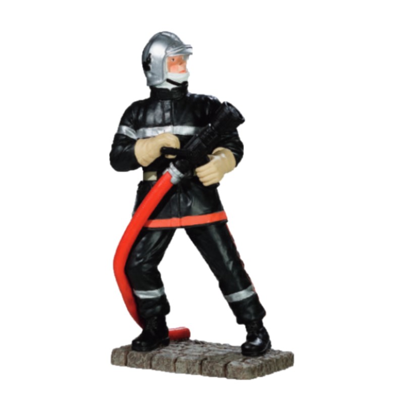 Statuette Sapeur-Pompier avec lance incendie