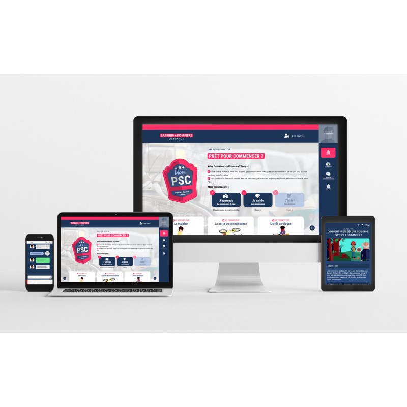 Lot de 100 codes stagiaires FOAD (Formation ouverte à distance) PSC - 1 an