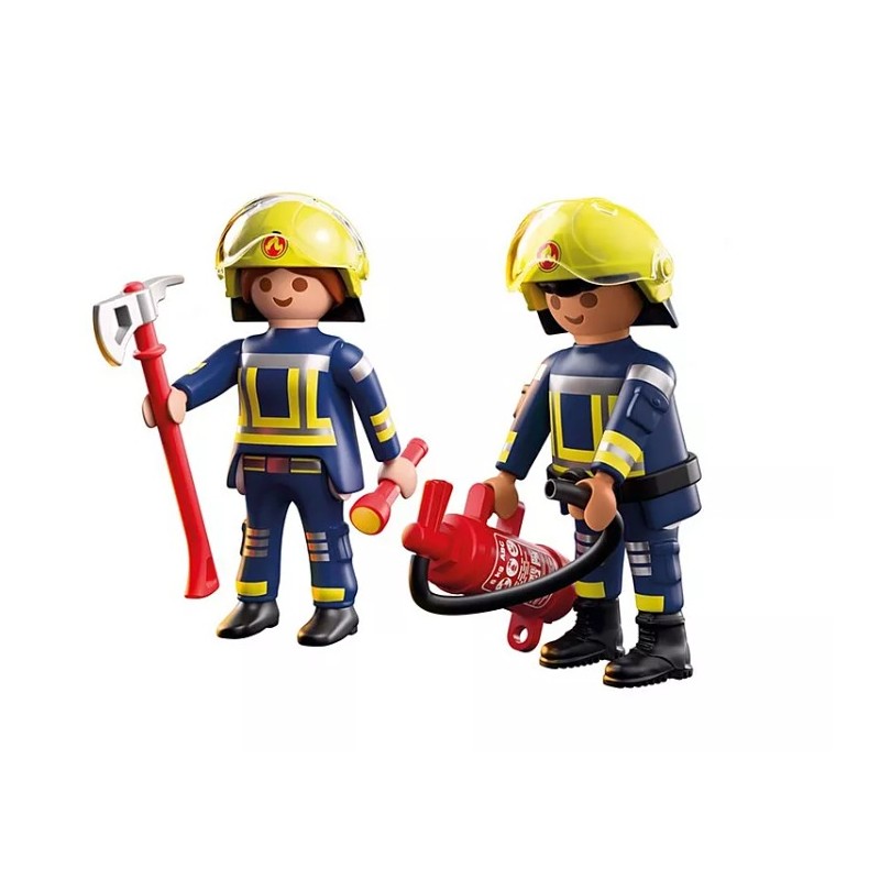 Duo pompiers avec hache et extincteur - PLAYMOBIL