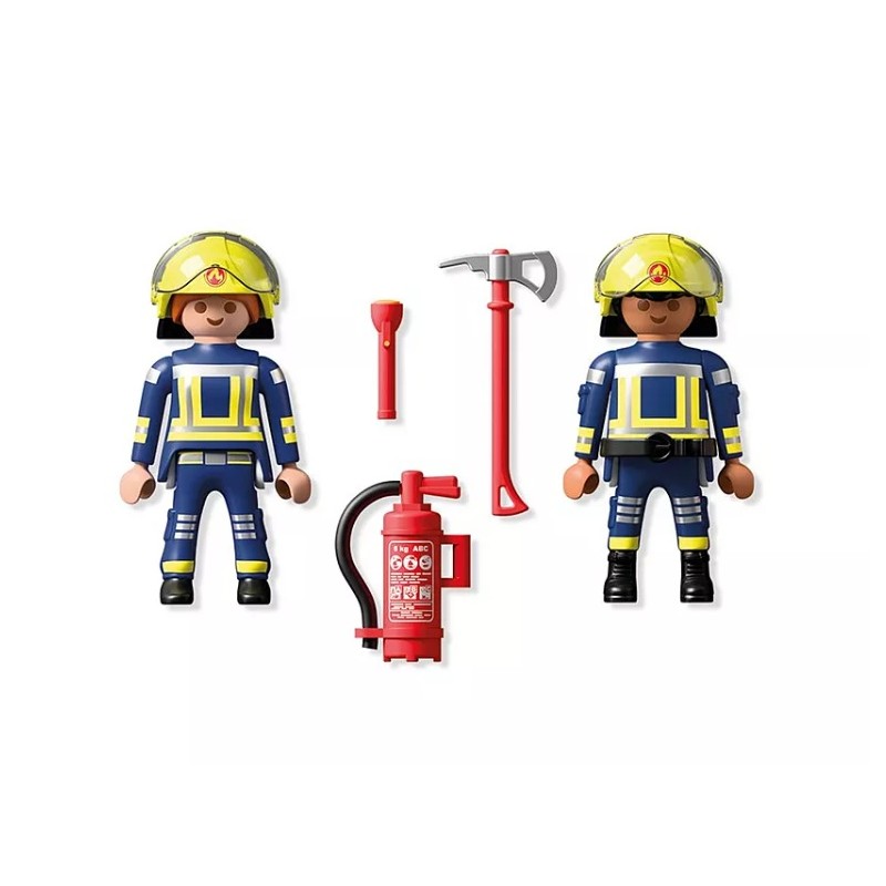 Duo pompiers avec hache et extincteur - PLAYMOBIL