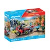 Pompier avec quad et arbustes enflammés - PLAYMOBIL