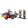 Pompier avec quad et arbustes enflammés - PLAYMOBIL