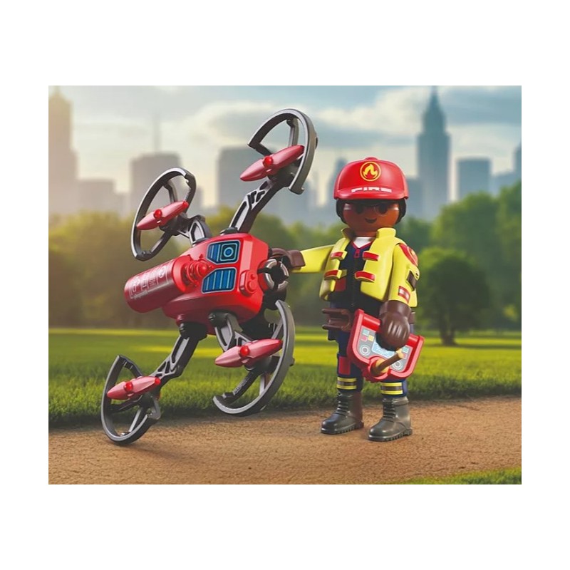 Playmobil - Drone de pompiers avec flèches d'eau