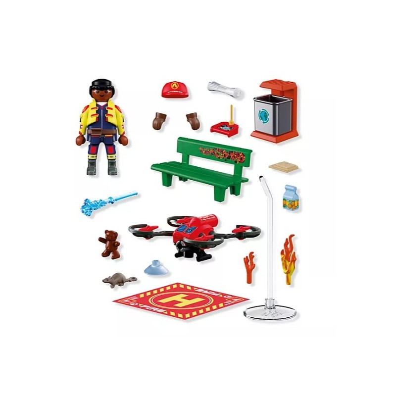 Playmobil - Drone de pompiers avec flèches d'eau