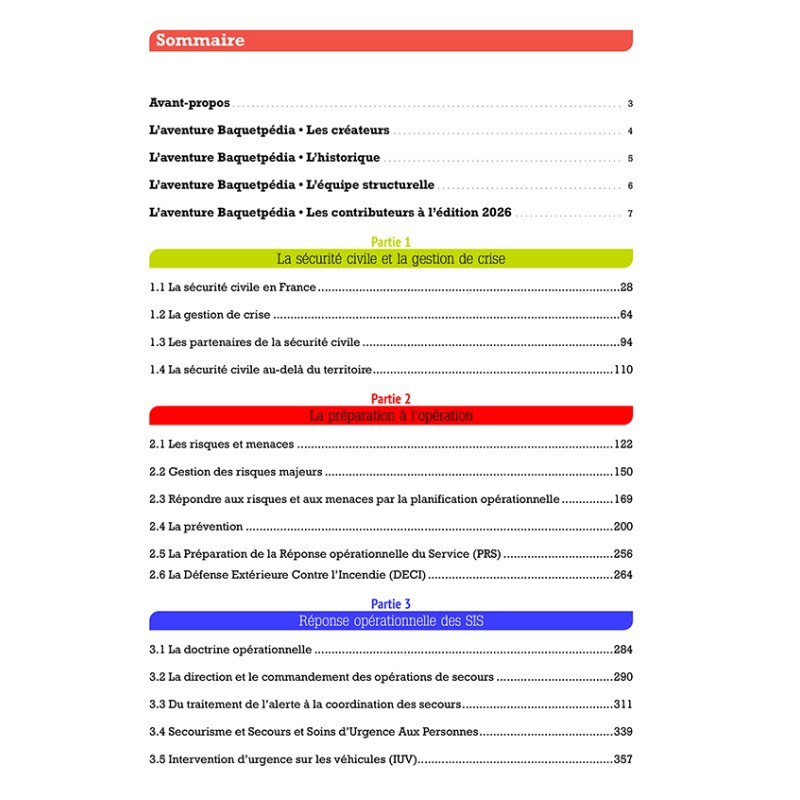 Recueil des connaissances à l'usage des officiers de Sapeurs-Pompiers - 2026