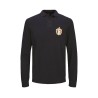 Polo marine manches longues écusson brodé ASP