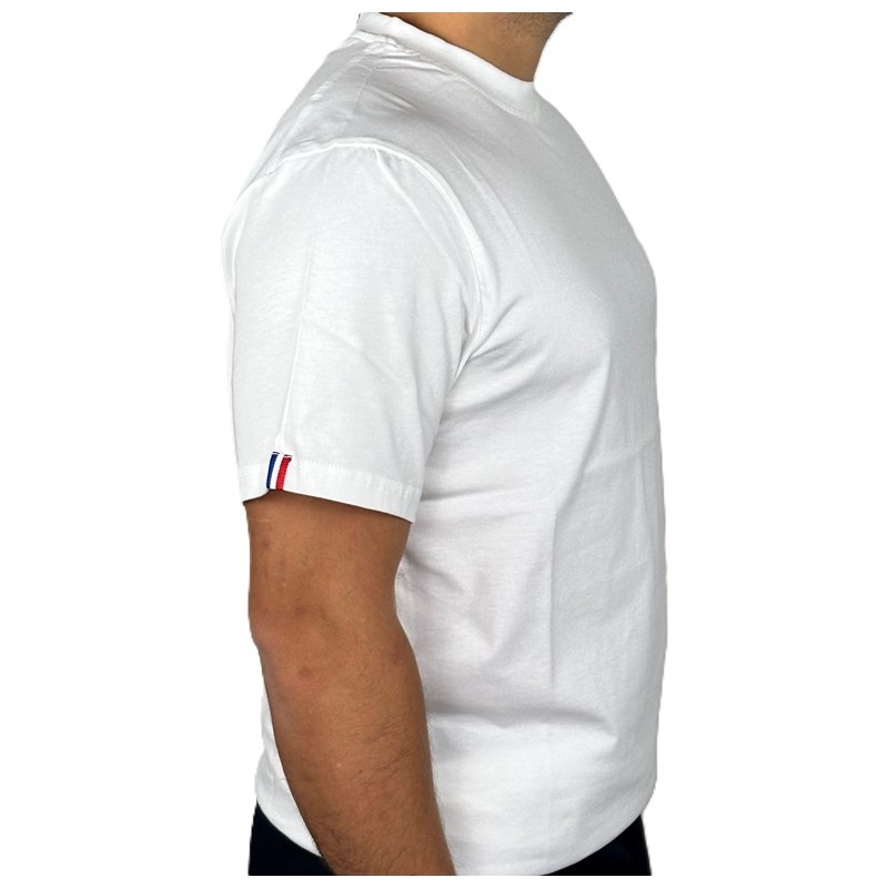 Tee-shirt blanc ruban tricolore