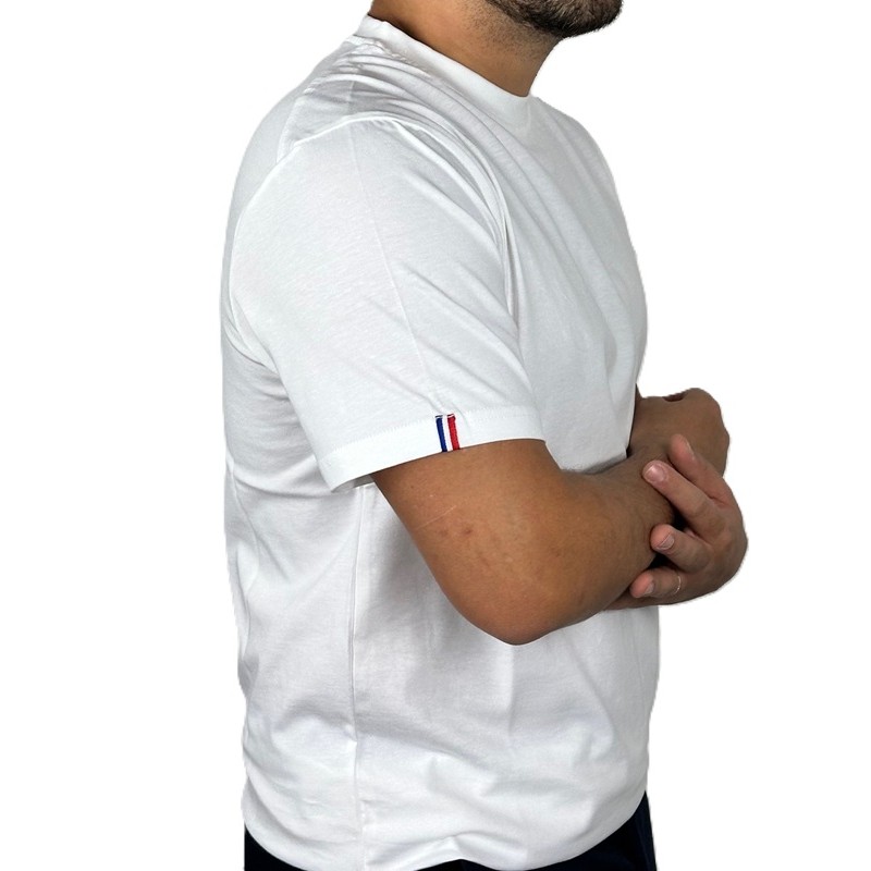 Tee-shirt blanc ruban tricolore