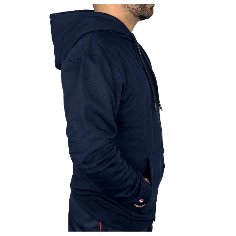 Sweat-shirt marine ruban tricolore