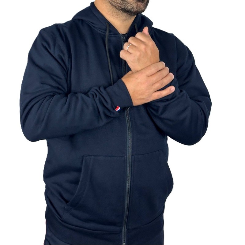 Sweat-shirt marine ruban tricolore
