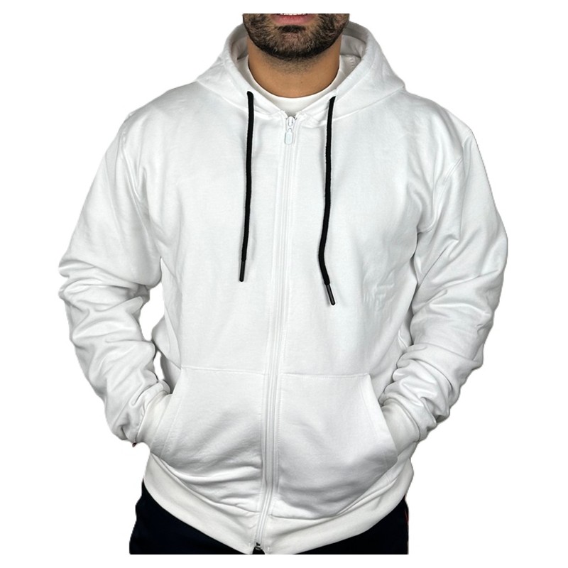Sweat-shirt blanc ruban tricolore