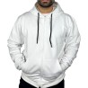 Sweat-shirt blanc ruban tricolore